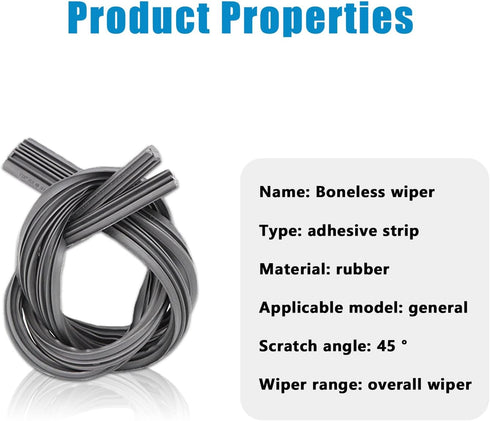Pack-4 Car Wiper Rubber Strip, 26" Windshield Scraper Replacement, Adjustable Wiper Rubber Refill for Most Cars, SUVs, Trucks (Black)...
