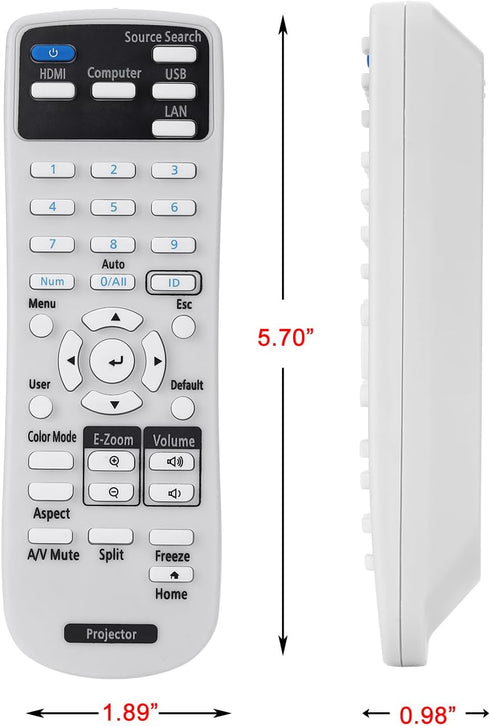 Projector Remote Control 2198635 for Epson 880 EX3280 VS260 EX5280 EX9230 PRO EX9240 EX7280 EX10000 BRIGHTLINK 725Wi 735Fi 1485Fi+ 1485Fi POWERLIT...