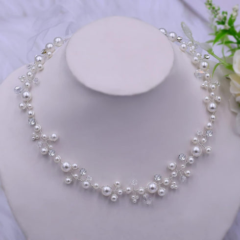 ULAPAN Pearl Wedding hair vines for Bridal and Bridesmaids, Crystal Headband Hair Accessories for Women and Girls...