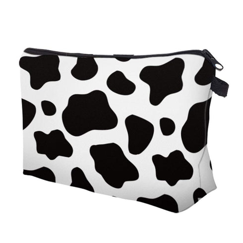 Meiyuuo Makeup Bag Bulk Cosmetic Bags Set 2PACK Organizers Medium Cosmetics Bag Small Make up Pouch for Purse for Women Ladies(Cute Cow Print)...