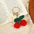 Cute Handmade Weaving Keychains Strawberry Cherry Flower Keychains Fruit Keychain Women Girls Bag Purse Car Accessories...