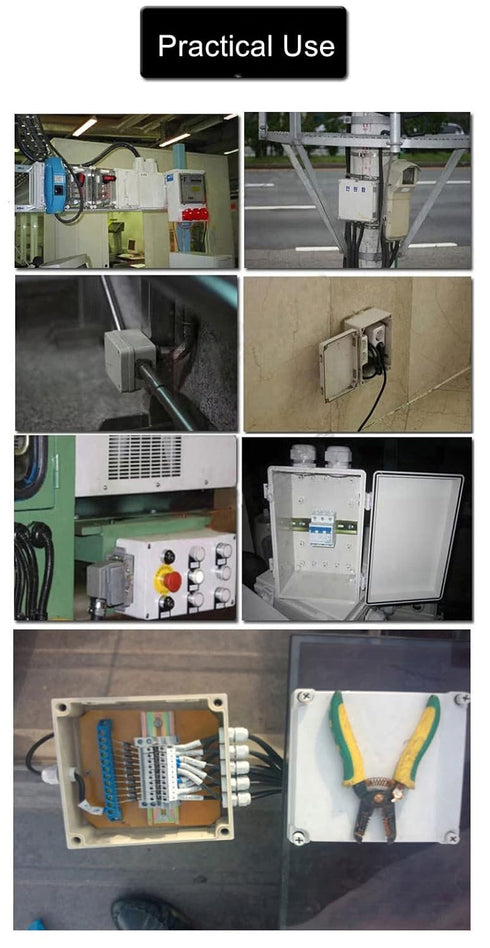 Fielect Clear Junction Box ABS Plastic Project Box Dustproof Waterproof IP65 Universal Electrical Project Enclosure with Transparent Cover, 7.87" ...