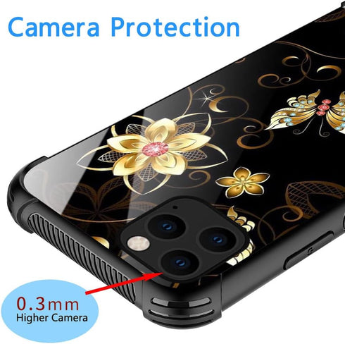 DJSOK Compatible with iPhone 12 Pro Max Case?Design Pattern Back Bumper Anti Scratch Reinforced Corners Soft TPU Caver,Cases for Men Women-Golden ...