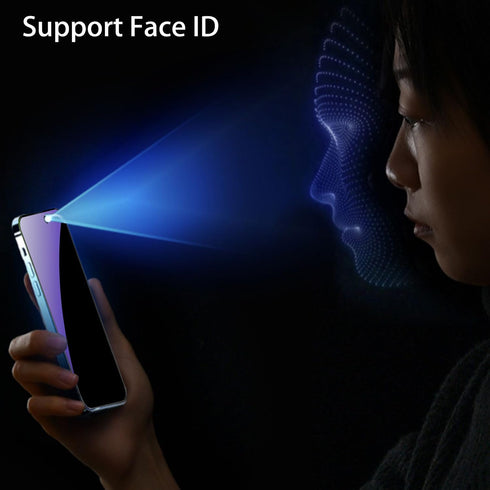 3 PCS Anti-Blue Privacy Tempered Glass Suit for iPhone 15 Pro Anti-Spy Screen Protector Anti-Peeping Film 9H Hardness Anti-scratch 6.1 inch (Blue)...