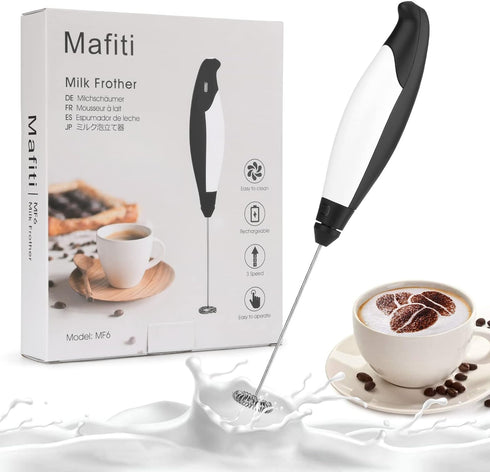 Mafiti Milk Frother coffee Frother Bigger Handle Handheld Electric for Milk Foaming, Latte/Cappuccino Frother Mini Frappe Mixer for Drink, Hot Cho...