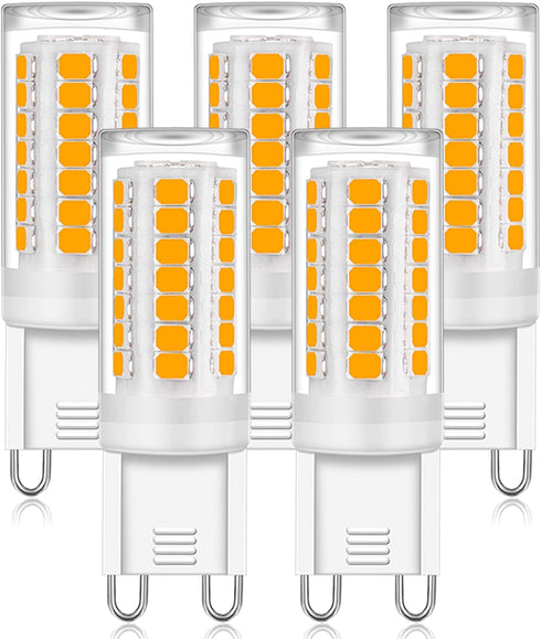 G9 LED Bulb 4W (40W Halogen Equivalent) 400LM, Warm White 3000K AC120V, Non-dimmable G9 Bi-pin Base LED Light Bulbs for Home Lighting (5 Pack)...