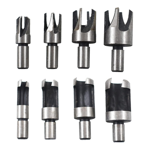 8-Pack Wood Hole Plug Cutter Set, High Carbon Steel Cutting Tools Cork Dowel Shank Drill Bit Knife, Fit for Woodworking Hole Saw Cutting 6MM 10MM ...