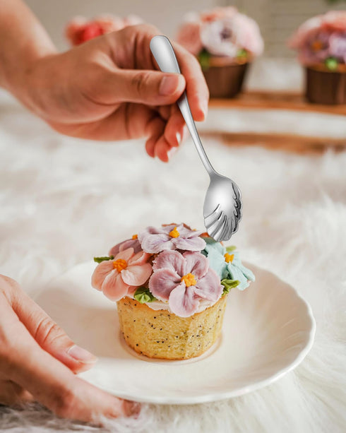 EUIRIO 5 PCS Serving Utensils Set, Stainless Steel Large Hostess Serving Set, Include Serving Spoon, Slotted Spoon, Serving Fork, Sugar Spoon and ...