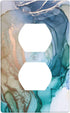 Marble Light Switch Cover Single Outlet Duplex Wall Plate Decorative 1 Gang Faceplate Electrical Receptacle Covers for Kitchen Teens Girls Room Bl...