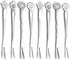 8Pcs 4.9 Inch Flower Stainless Steel Friut Forks Small Pickle Forks Dessert Cake Forks Salad Bistro Cocktail Fork Two Prong Dinner Appetizer Fork ...