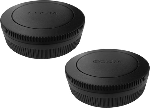 Body Cap + Rear Lens Cap Cover for Canon EOS M50 Mark II M5 M6 Mark II M200 M100 M10 M3 M2 M and More Canon EF-M Mount Mirrorless Camera and Lens,...