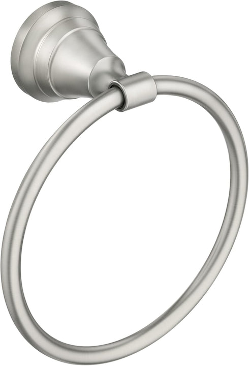 Moen Halle Brushed Nickel Moen MY0386BN Halle Single Post Bathroom Hand Towel Ring, MY0386BN...