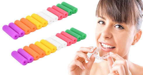 24 Pcs Colorful Orthodontic Aligner Chewies for Aligner Chompers Aligner Trays Seaters, 6 Color...