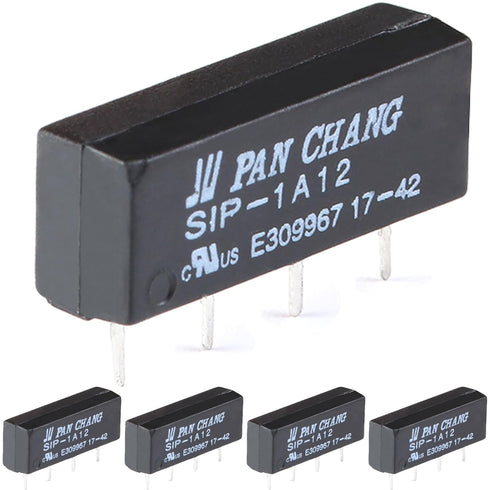 5PCS SIP-1A12 Reed Switch Relay 5V 4 Pins DC Resistance 450~550ohm Normally Open 1A Relay Module...