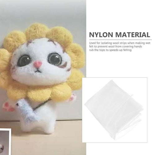 Wakauto Felting Pad 3pcs White Wet Net Felting Handmade DIY Nylon Mesh Cloth Felt Needle Netting Felting Tool for Home Handwork Crafts Materials F...