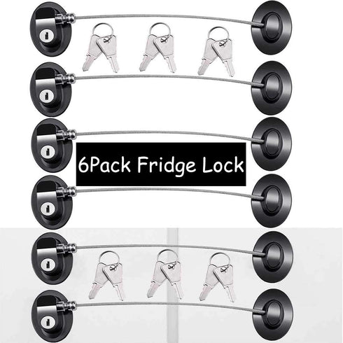 6 Pack Refrigerator Locks with 12 Keys,Child Safety Fridge Lock,Refrigerator Lock Combination,Mini Fridge,File Drawer,Toilet Seat Lock with Strong...