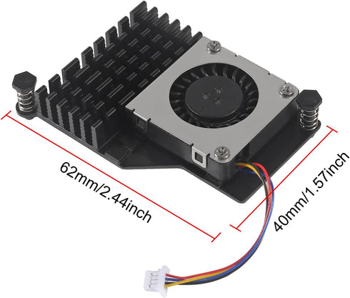 AITRIP 2 Pack Active Cooler for Raspberry Pi 5, Cooling Fan Pi5 Aluminum Heat Sink Temperature-Controlled Blower Fan with Thermal Pads Suitable fo...