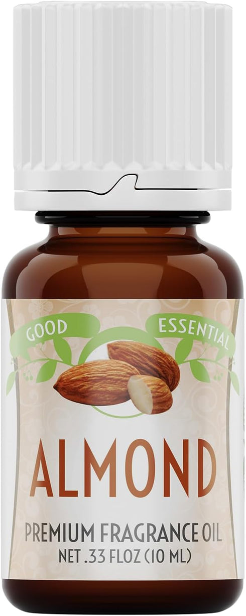 Good Essential – Professional Almond Fragrance Oil 10 ml for Diffuser, Candles, Soaps, Perfume, Aromatherapy 0.33 fl oz...