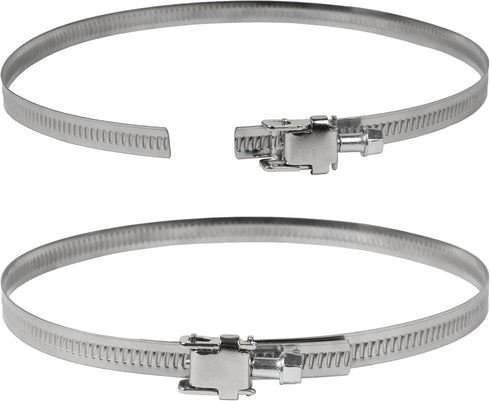 5" Inch Ducting Clamp - 10 Pieces of Adjustable Stainless Steel Duct Hose Clamps with Worm Gear - Wide Diameter Range Fastener for Flexible Ductin...