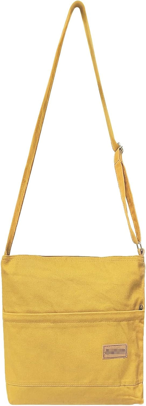 Color Canvas Lightweight Go-To Denim Tote Everyday Travel Shopping Casual Shoulder Messenger Crossbody Pouch Bag...
