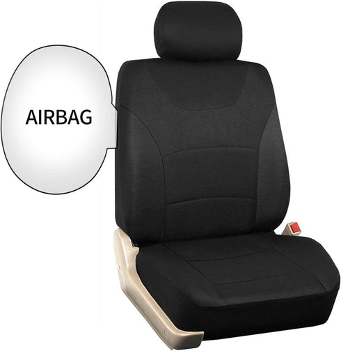 Car Front Seat Covers, Black Universal Fit Seat Covers for Sedan, Truck, SUV 1 Pair of Cloth Bucket Seat Covers...