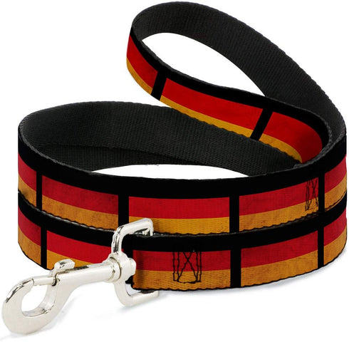 Dog Leash German Flag Distressed 6 Feet Long 0.5 Inch Wide...