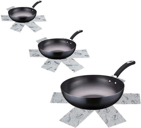12PCS Pot & Pan Protectors Cookware Protector Set Divider Pads to Prevent Scratching, Separate and Marring, 3 Sizes-15/14"/10" Diameter...