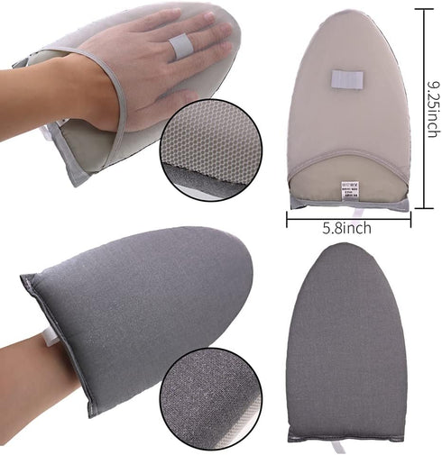 DGQ Garment Steamer Ironing Glove 2 Pcs Heat Resistant Garment Steamer Mitt Mini Ironing Board Glove with Finger Loop Garment Steamer Accessories...
