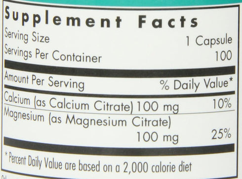 Nutricology Calcium Magnesium Citrate Supplement - Bone Health, with Calcium Citrate, Pure, Well-Absorbed, Vegetarian Capsules - 100 Count...