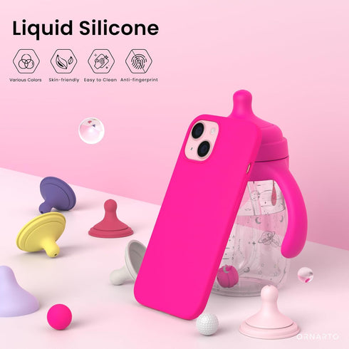 ORNARTO Compatible with iPhone 15 Plus Case 6.7", Slim Liquid Silicone 3 Layers Full Covered Soft Gel Rubber Cover Protective Phone Case with Anti...