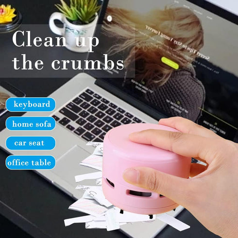 FineInno Mini Crumb Vacuum Cleaner Portable Desktop Sweeper Handheld Cordless Multifunction Cleaning for Home,Office,Cars,Pet Hairs (no Battery In...