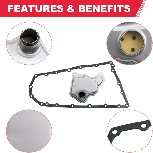 RE0F10D JF017E Transmission Filter Oil Pan Gasket Kit Fit for Nissan Altima Maxima Quest Murano Pathfinder Infiniti Qx60 Replaces# 31728-29X0D 317...