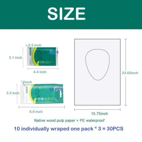 Ditind Toilet Seat Covers Disposable, 30 Pcs Toilet Seat Covers for Travel Accessories (15.8×23.6 inch), Extra Large PE Film Travel Toilet Mats Co...