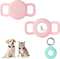 PuppyDoggy 2 Pack Airtag Holder for Collar, Dog Cat Tracker Case, Silicone Airtag Case Waterproof, Scratch-Resistant, Anti-Lost & 1 Pack AirTag Ke...