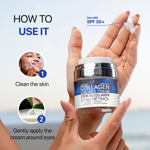 REMEDIAL PAX Collagen Cream for Face with Retinol and Hyaluronic Acid, Day and Night Anti Aging Skincare Facial Moisturizer, Hydrating Face Lotion...
