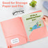 3 Ring Folders with Pockets, 5 Pcs Pastel File Folders with Business Card Holder, Letter Size Plastic Folders Aesthetic Binder Folders for Documen...
