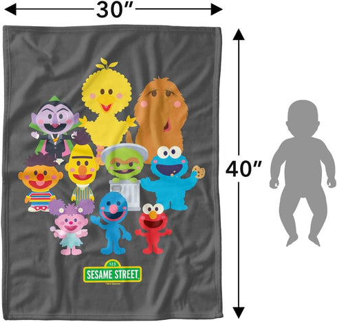 LOGOVISION Sesame Street Lightweight Baby Blanket, 30"X40", Kawaii Group Style Unisex for Infants Girls & Boys...
