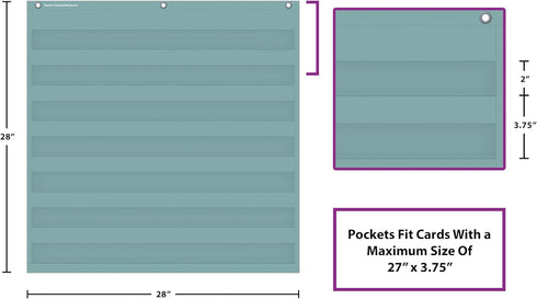 Teacher Created Resources Calming Blue 7 Pocket Chart (28" x 28") (TCR20101)...