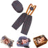 Coberllus Newborn Baby Photography Photo Props Checked Fabric Boys Flat Cap & Suspender Pants Romper Photography...