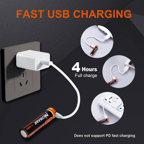 3.7V 3200mAh USB Rechargeable Lithium lon Battery for Flashlights, Headlamps, Bike Lights, Bluetooth Speaker Etc...