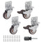 Side Mount Casters Set of 4 with Brake,1.25inch L-Shape TPR Plate Casters,Small Wheels for Furniture Wheels, Baby Bed, suitcase,Cabinet Wheels,Tab...