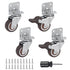 Side Mount Casters Set of 4 with Brake,1.25inch L-Shape TPR Plate Casters,Small Wheels for Furniture Wheels, Baby Bed, suitcase,Cabinet Wheels,Tab...
