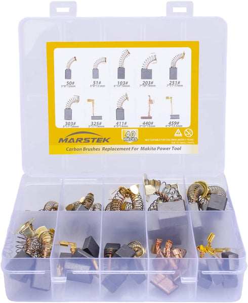40Pcs 10 Sizes Electric Motor Carbon Brushes Replacement for Makita Power Tool...