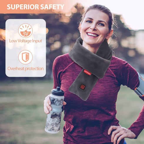 USB Heated Scarf, Portable Electric Neck Heating Pad Wrap for Pain Relief, Thermal Hot Compress Neck Heat Therapy for Soreness Stiffness Cervical ...