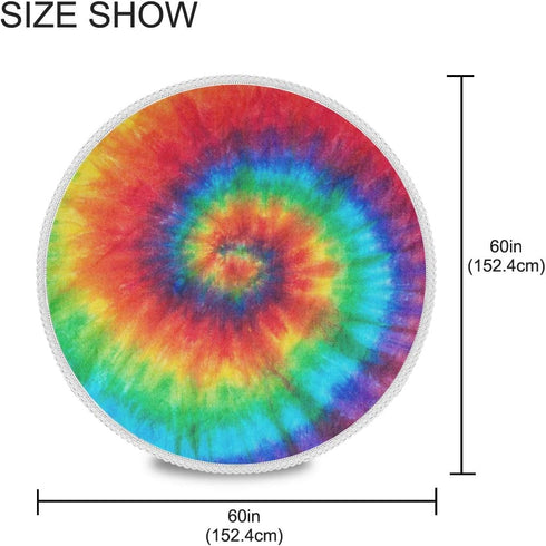 Tie Dye Round Tablecloth Stain Resistant Table Cloth Polyester Table Cover for Kitchen Dining Party Home Decor 60 Inch...