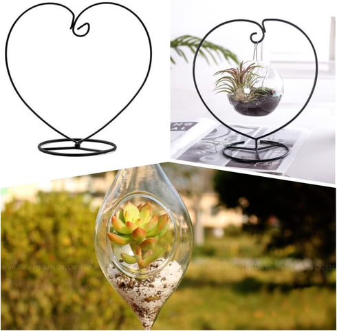 Ornament Display Stand Home Wedding Decoration Rack Plant Display Stand Heart Shaped Holder for Hanging Glass Globe Ball Air Plant Terrarium Ornam...