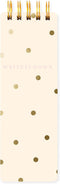 Graphique Reporter Journal, Cream Polka Dot, Embellished Gold Foil Portable Notebook, 150 Lined Sheets, 3" x 8.75" - Perfect for Note Taking, List...