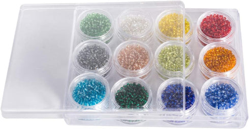LONGWIN Multicolor 11/0 2mm Glass Seed Beads Approx 9600pcs Crystal Beads in 12 Colors Jewelry Making Supply for DIY Projects, Bracelets, Necklace...