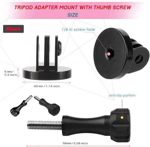 Alumium Tripod Mount Adapter, Gopro Threaded Mount Adapter,Action Camera Tripod Aluminum Mount,for GoPro Max, GoPro Hero, DJI Osmo Action Camera ?...