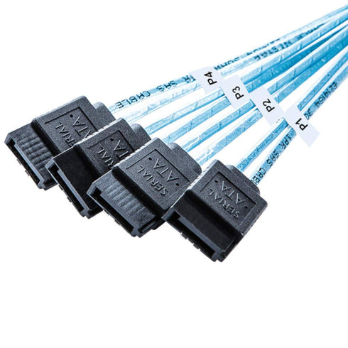 JacobsParts Mini SAS to 4-SATA SFF-8087 Multi-Lane Forward Breakout Internal Cable, 1.6 Feet...